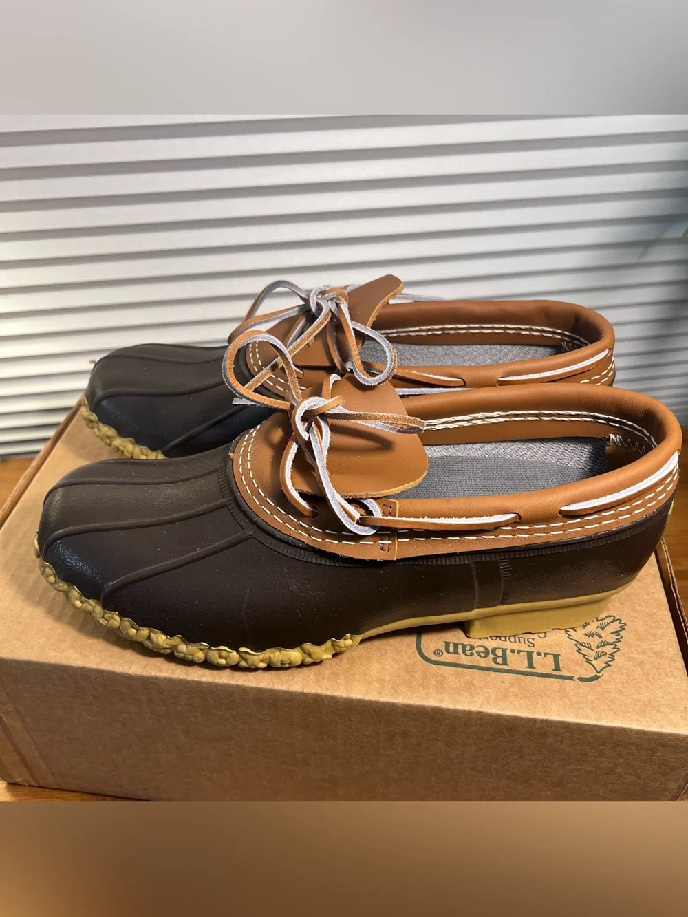 NEW LL Bean Men's Bean Boots, Rubber Mocs, Waterproof, Leather Upper, Size 8 M